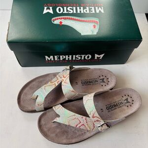 Mephisto Snakeskin Iridescent Sandals